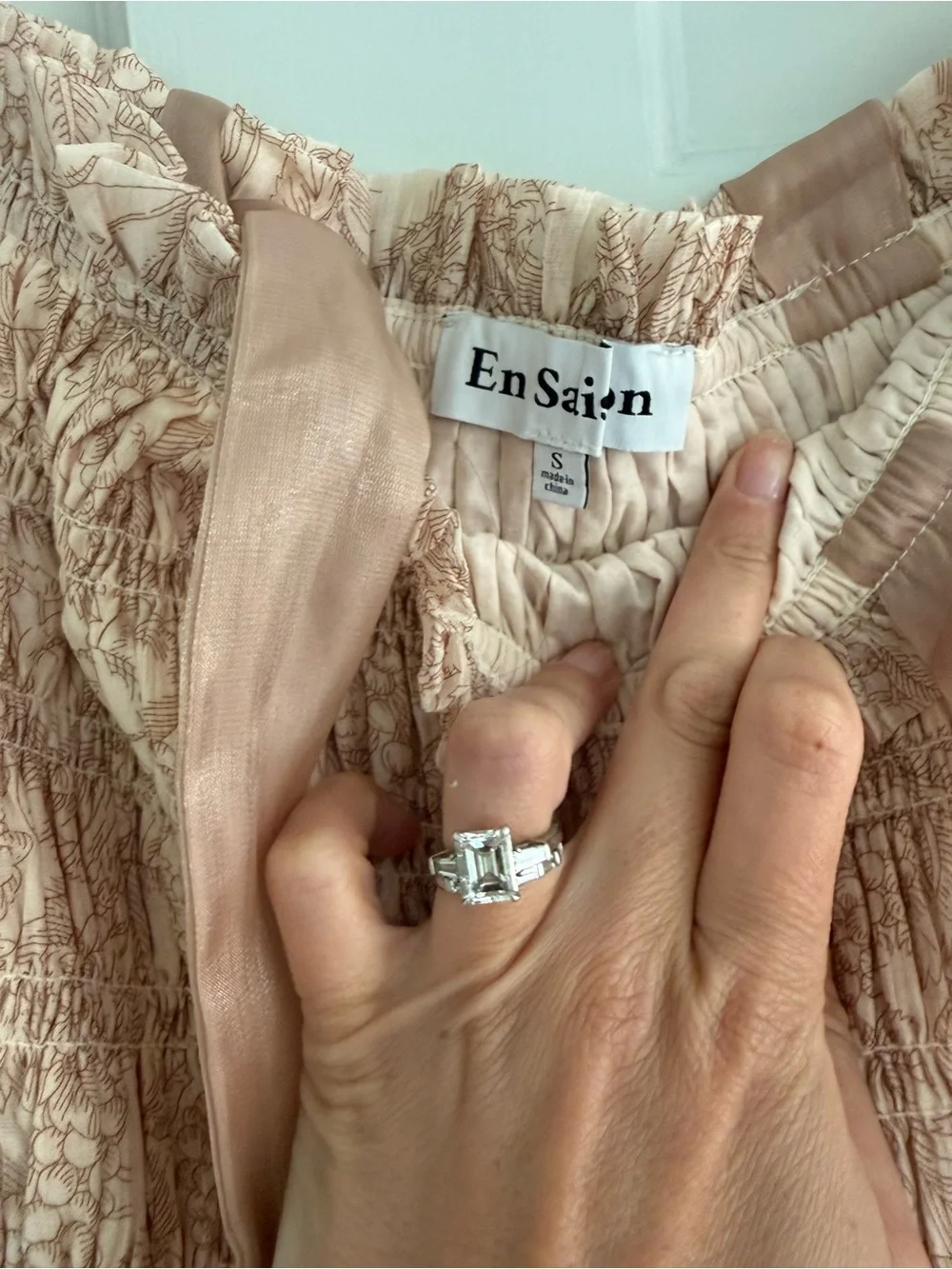 En Saison Blush Lace Tie-Shoulder Tiered Midi Dress - Picture 5 of 5